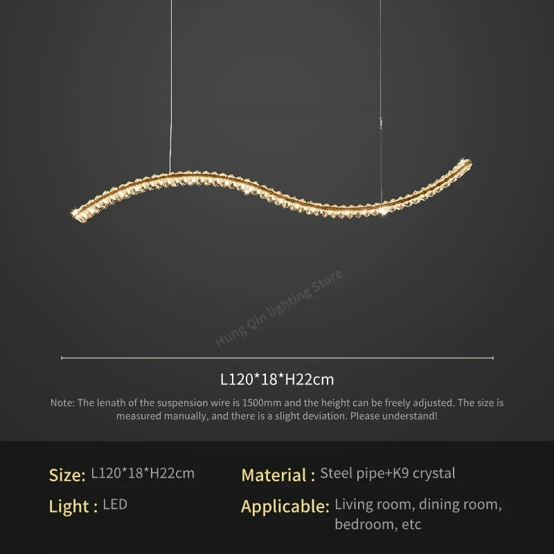 Crystal Chandelier Pendant Lamp Hanging Light for Living Room