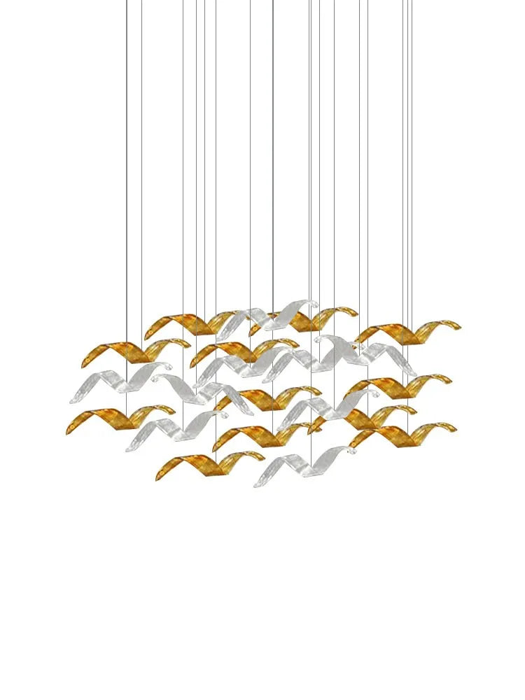 Spiral Glass Chandelier: Nordic Luxury Villa Pendent Lamp for Modern Bar and Restaurant