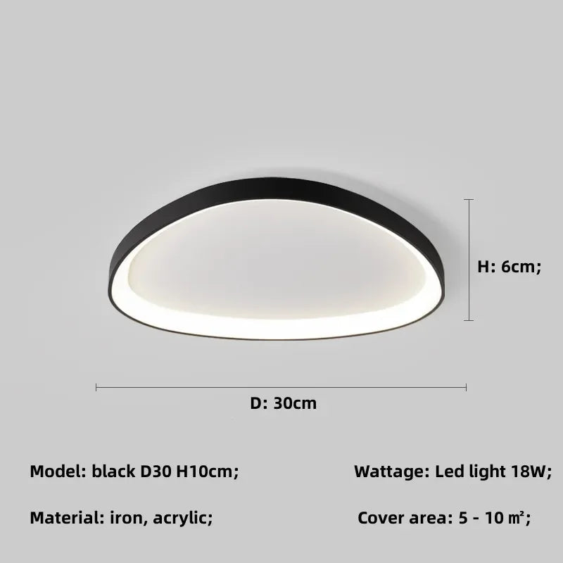 Nordic LED Ceiling Chandelier, Dimmable Black Stone Design for Living Room and Bedroom