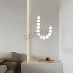Modern LED Copper Ceiling Chandelier White Ball Pendant Light Fixtures