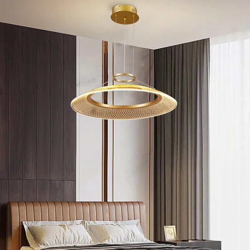 LED Ring Chandelier: Luxury Living Room Lighting Fixture
