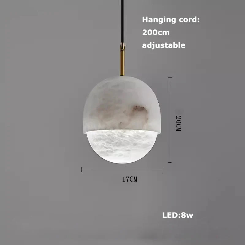 Alabaster Pendant Lights LED Designer Hanging Lamps For Living Room