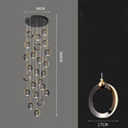 Crystal Chandelier Stair Pendant, Modern Living Room Lighting, Interior Home Decoration