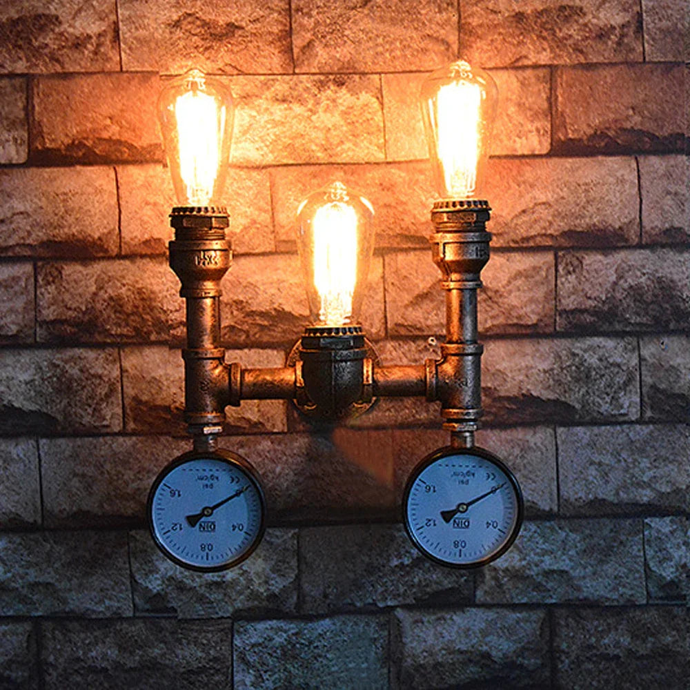 Rustic Water Pipe Wall Sconce Light for Home Decor