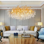 Gloss Light Luxury Crystal Ceiling Chandelier for Living Room & Dining Room