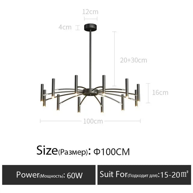 Nordic Modern Chandelier Minimalist Ceiling Light for Living Room Bedroom Dining Home