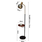 Wireless USB Charging Floor Lamp Round Wood Metal Table Standing Lamp