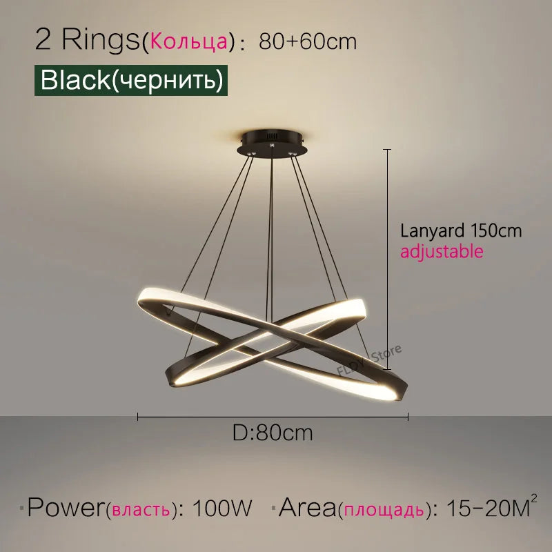 Modern Minimalist Ring Chandelier for Living Room, Bedroom, and Restaurant