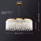 Crystal Chandelier Luxury Pendant Light for Living Dining Room LED Fixture