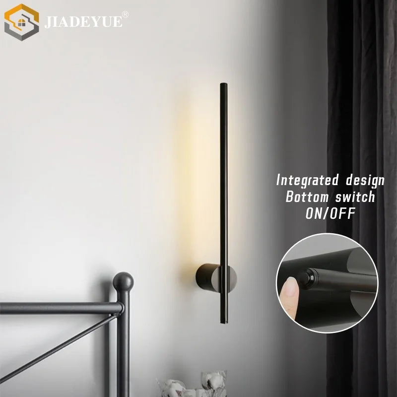 LED Modern Wall Lamp with Built-In Switch for Bedroom Living Room Decor