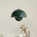 Designer Flower Bud Pendant Light for Restaurant Bedroom in Coloured Glass