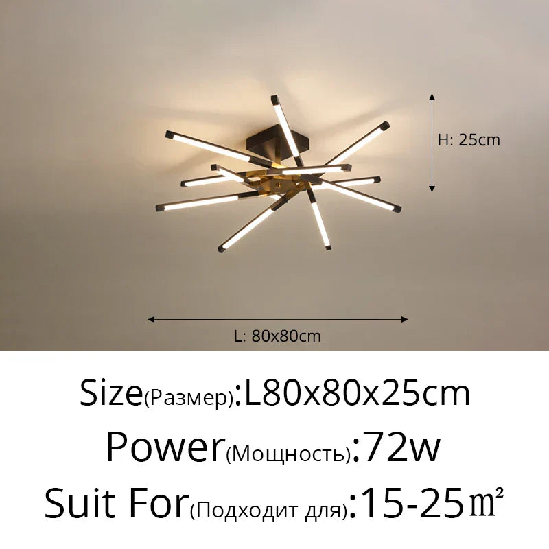 Dimmable LED Ceiling Chandelier, Modern Interior Lighting for Dining Room, Bedroom, Living Room