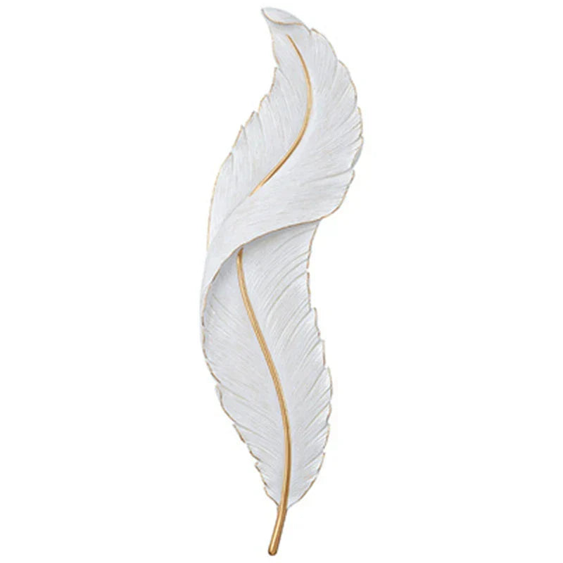 White Feather Resin Wall Lamp for TV Backdrop, Bedroom, Aisle, Corridor