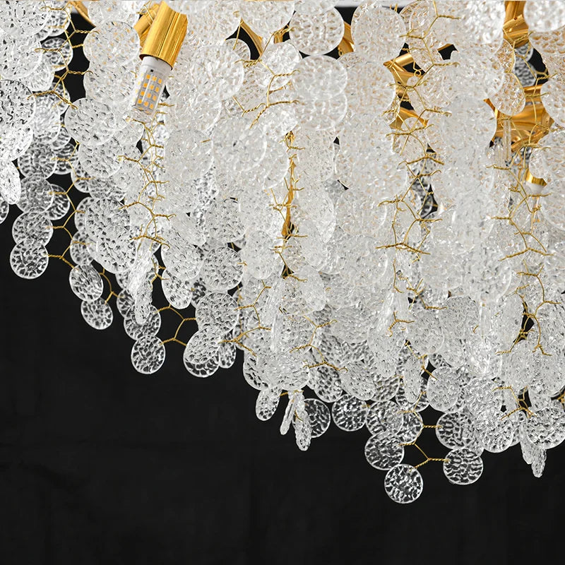 Round Crystal Pendant Chandelier for High-End Luxury Home LED Lighting