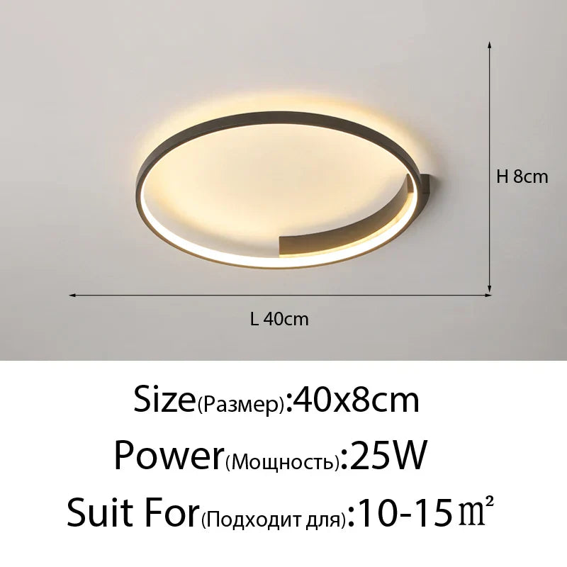 Modern Round LED Ceiling Light for Living Room Bedroom Dining Nordic Design