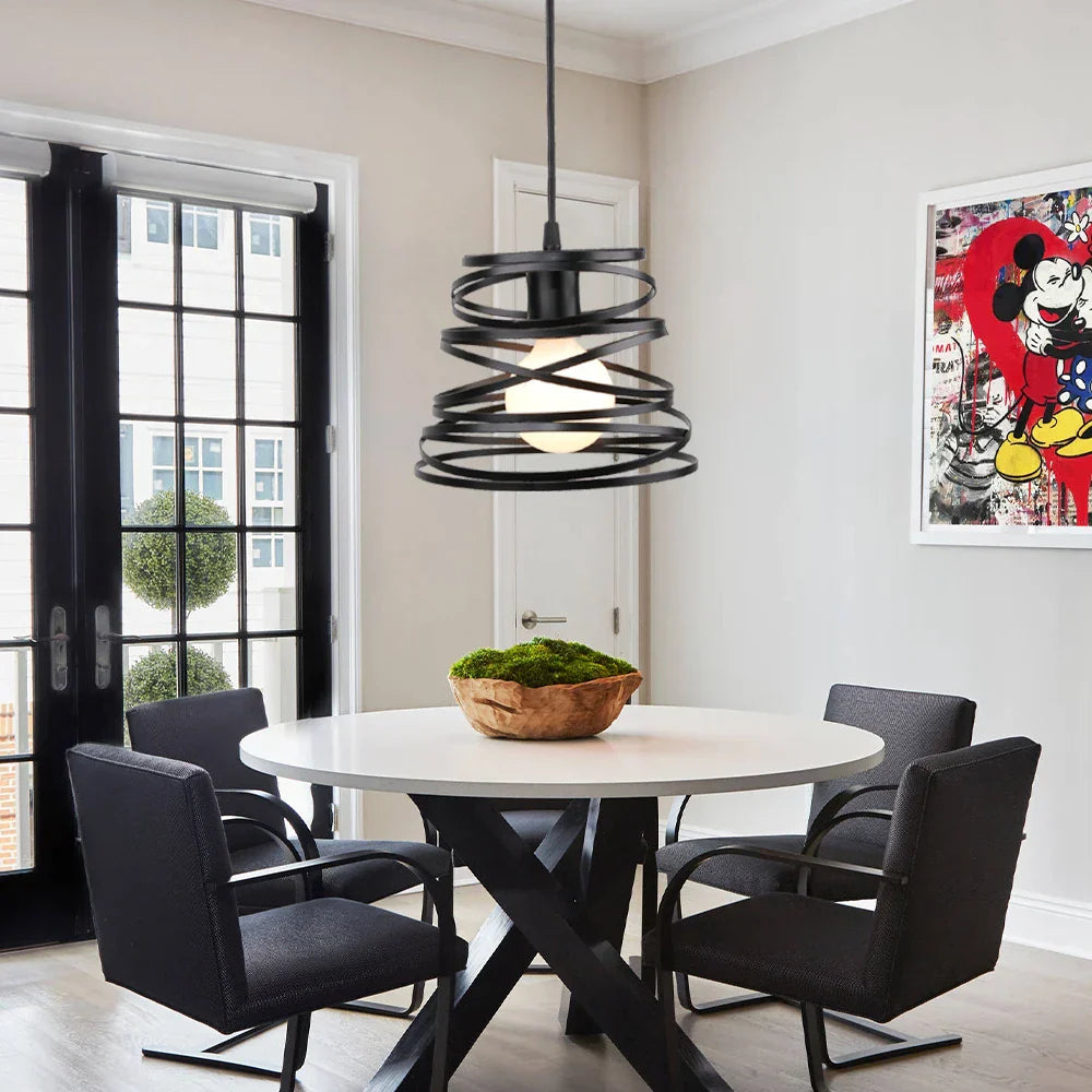 Modern LED Spiral Swirl Pendant Lamp Shade Chandelier for Living Room