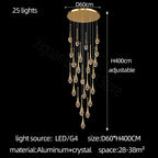 Crystal Bubble Chandelier for Living, Dining, Bedroom - Modern Stairwell Design