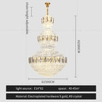Light Luxury Crystal Chandelier: Postmodern Elegance for Hotels, Villas, and Duplexes