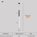 Modern LED Black/Gold Bar Chandelier Horizontal Pendant Light