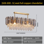 Luxury Copper Crystal Chandelier Light for Living Room and Bedroom