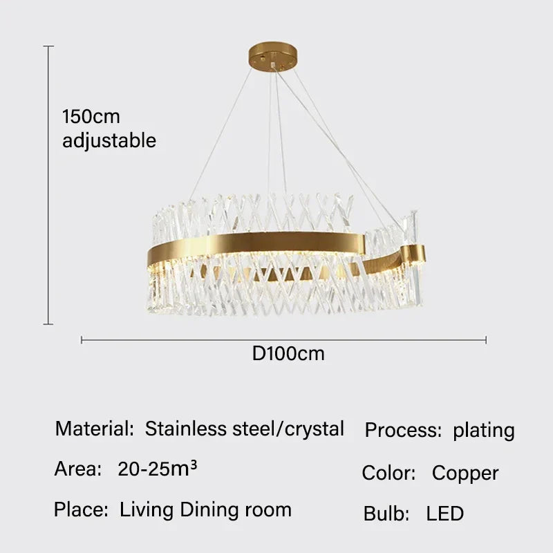 Luxury Crystal LED Pendant Lights by - Elegant Home Lighting Chandelier Fixture