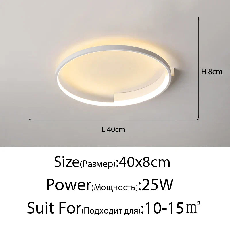 Modern Round LED Ceiling Light for Living Room Bedroom Dining Nordic Design