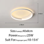 Modern Round LED Ceiling Light for Living Room Bedroom Dining Nordic Design