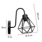 Vintage LED Wall Light Retro Loft Sconce E27 Iron Cage Lampshade