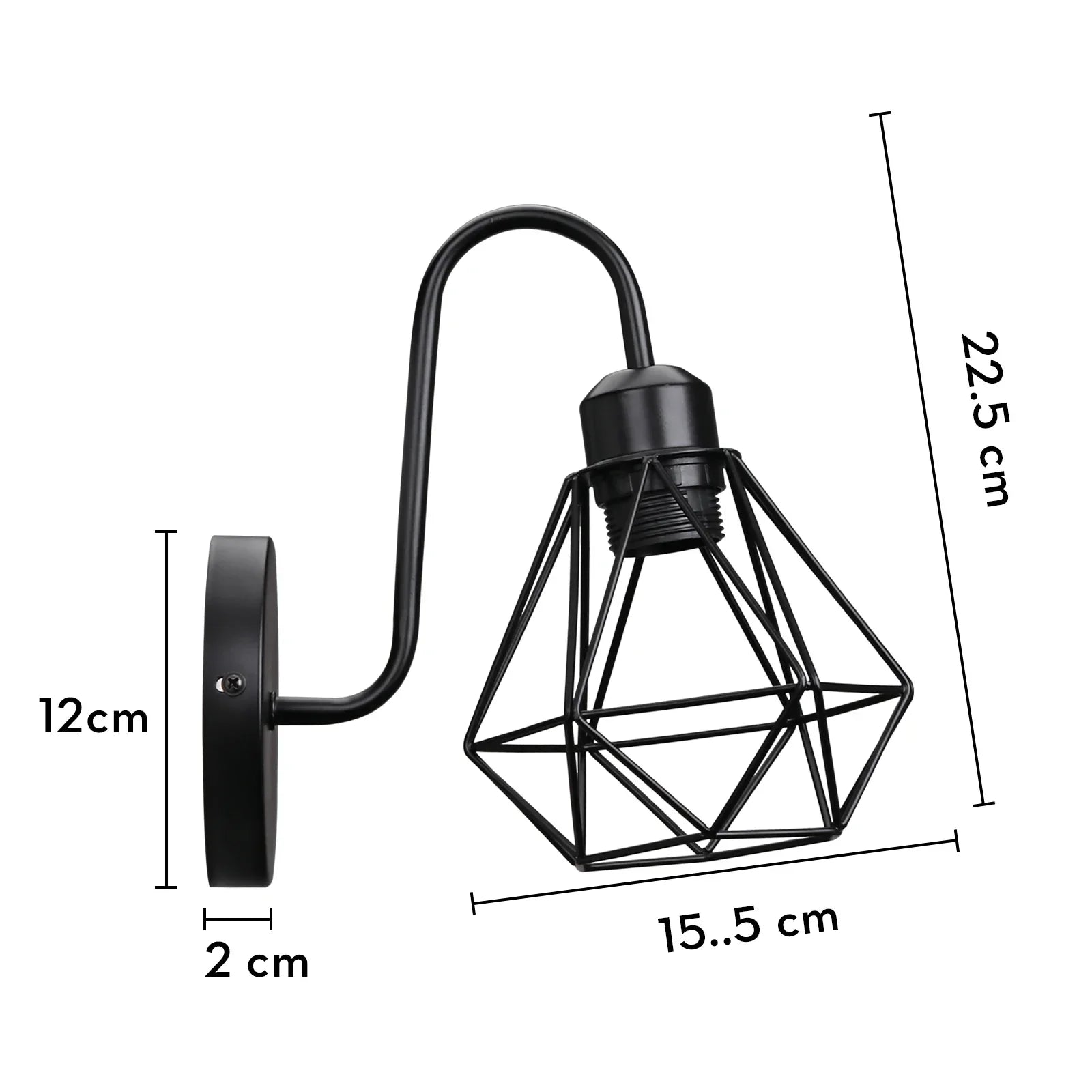 Vintage LED Wall Light Retro Loft Sconce E27 Iron Cage Lampshade