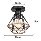 Rattan Ceiling Chandelier Rustic Retro Flush Mount Light Fixtures