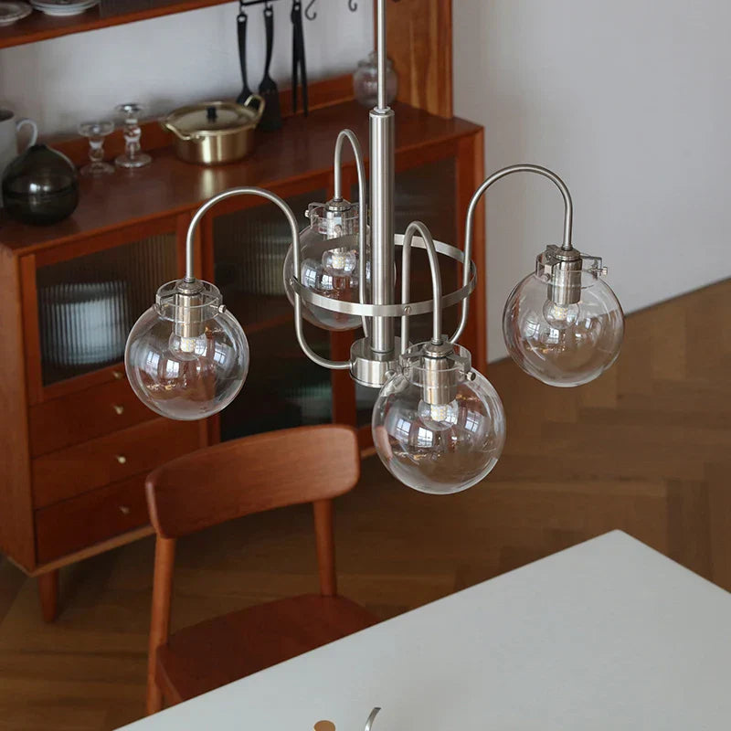 Glass LED Chandelier: Retro Bauhaus Design for Living Room, Bedroom, Kitchen, or Dining Table