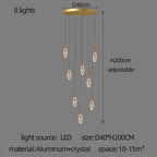 Crystal Penthouse Chandelier: Luxury Staircase Pendant Light for Modern Living Room & Loft