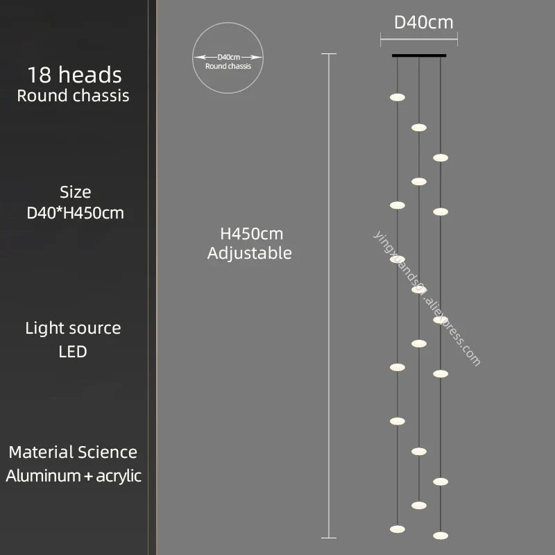 Modern Nordic LED Ceiling Chandelier for Home Living Room Staircase Lighting