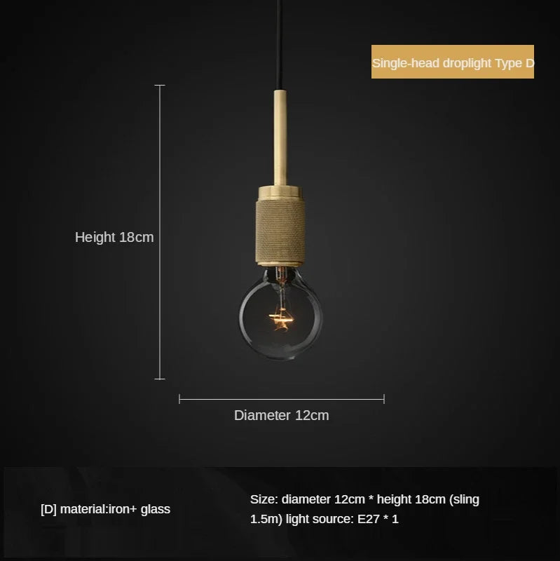 Gold LED Pendant Light – Luxury Nordic Retro Design