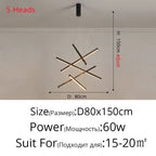 Aluminum Ceiling Chandelier: LED Changeable Shape Stair High-Rise Indoor Lighting