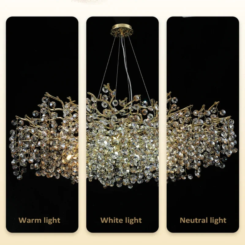 Sun Crystal Chandelier for Elegant Living Room & Lobby Lighting
