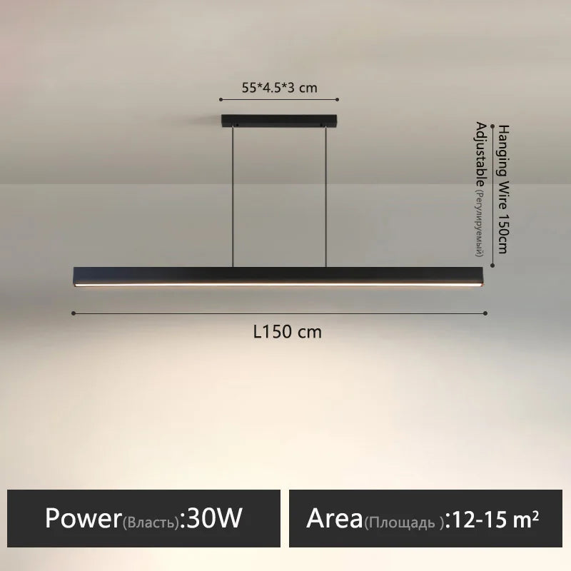 Modern Linear LED Chandelier Pendant Lights for Dining Table Kitchen Bar