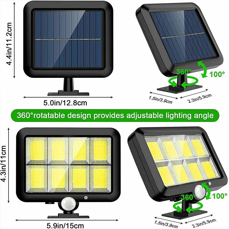 Solar Split Wall Lamp 3 Mode Motion Sensor Waterproof Garden Street Light