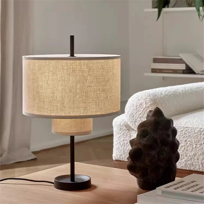 Margin Pendant Lamp Linen Lampshade for Living Room Bedroom Restaurant Hotel Loft