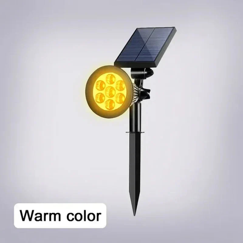 Solar Spotlight 7LED Lamp Adjustable In-Ground Landscape Wall Light