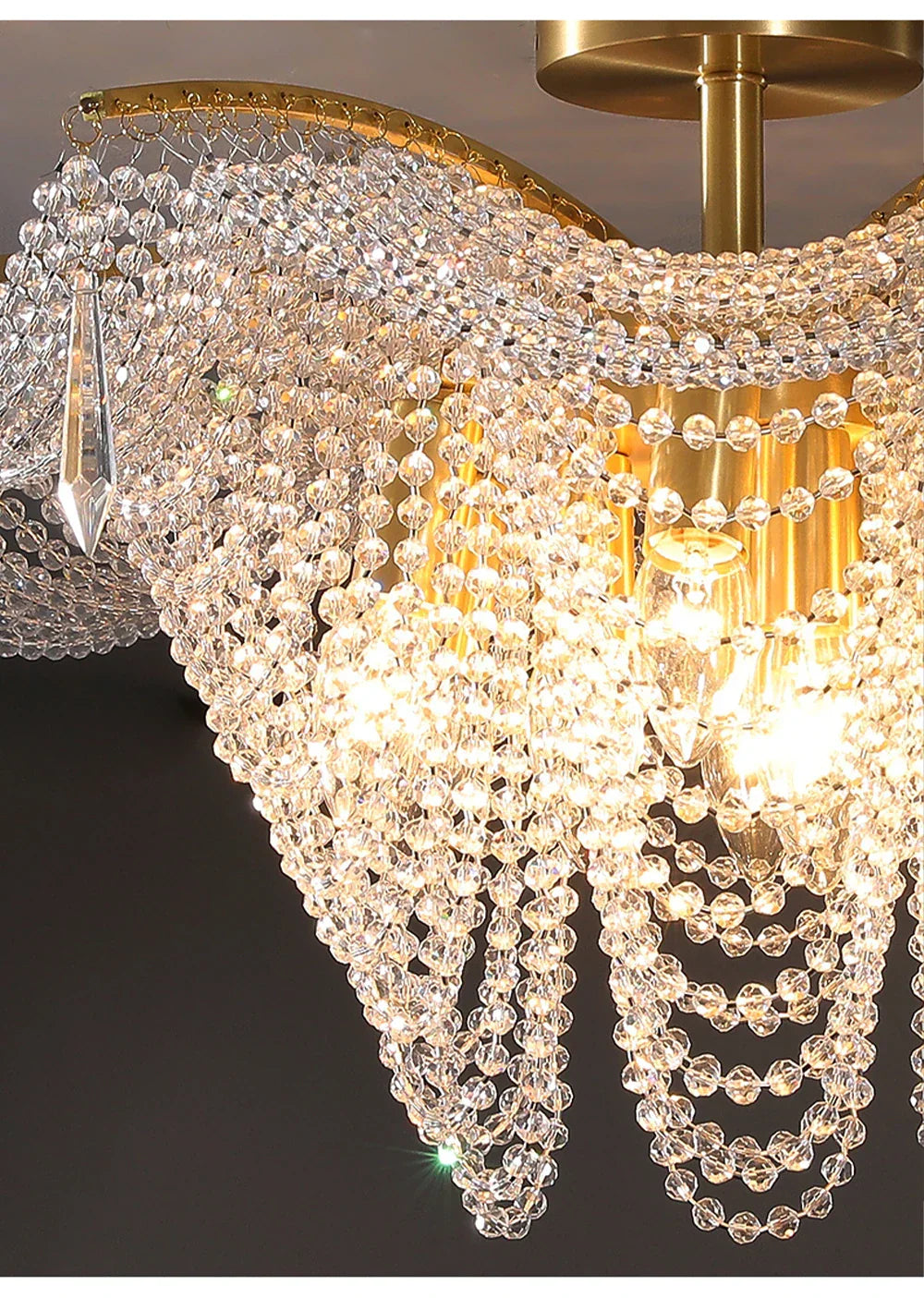 Modern Butterfly Crystal Chandelier Light for Living Room, Dimmable Home Lighting