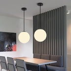 Nordic Glass Pendant Lights - White Ball Hanging Lamps for Home Decor