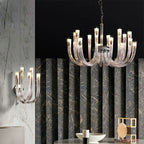 U Shaped Glass Ceiling Chandelier for Luxury Living Room, Villa Parlor, Kitchen - LED Hanging Lamp