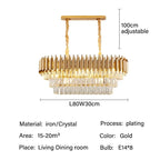 Crystal Pendant Chandelier - Modern Luxury LED Lighting for Living, Dining, Bedroom