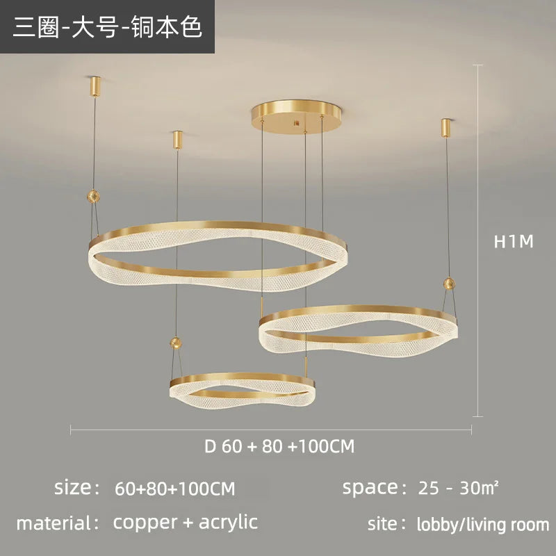 LED Ring Pendant Chandelier for Living Room Bedroom and Dining Room