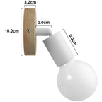 Modern Nordic Wooden Wall Lights Bedside Sconce by - White Lampshade, E27