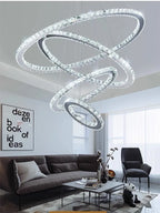 Crystal Rings Pendant Chandelier: Modern Ceiling Lamp for Living Room Decoration