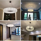Crystal Loft Chandelier: Modern Luxury Circle Pendant Lamp for Living Room Lighting