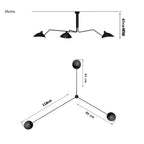 Spider Serge LED Pendant: Retro Industrial Duckbill Chandelier