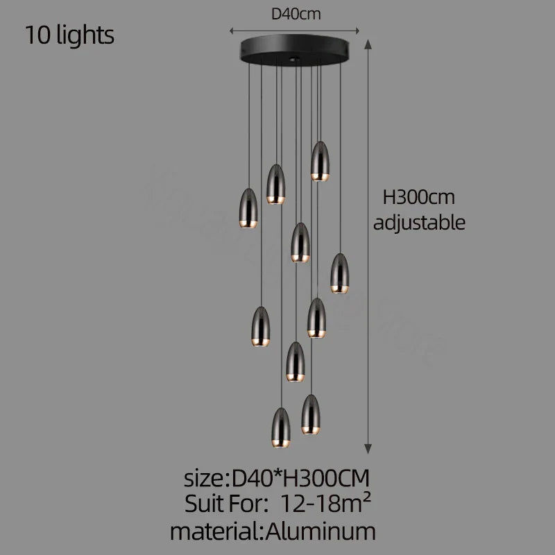 Modern Mini LED Chandelier for Kitchen Living Room Staircase Pendant Lighting